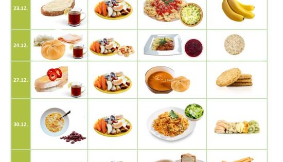 Menu s fotoknihou receptů